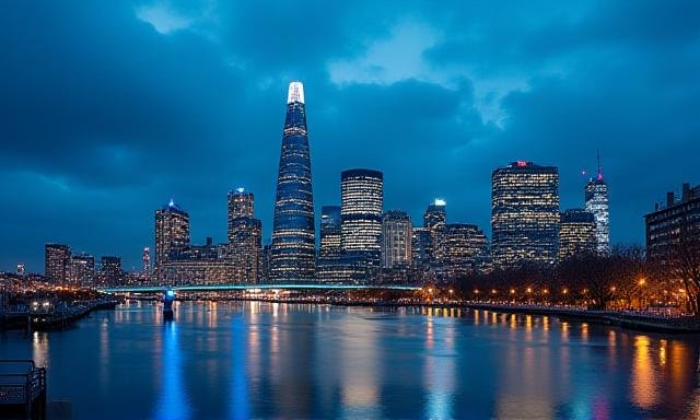A modern UK city skyline representing economic change and resilience