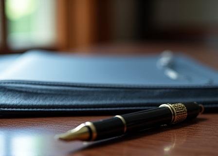 Professional legal documentation and fountain pen on a desk
